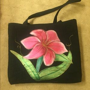 Beautiful hand painted large tote